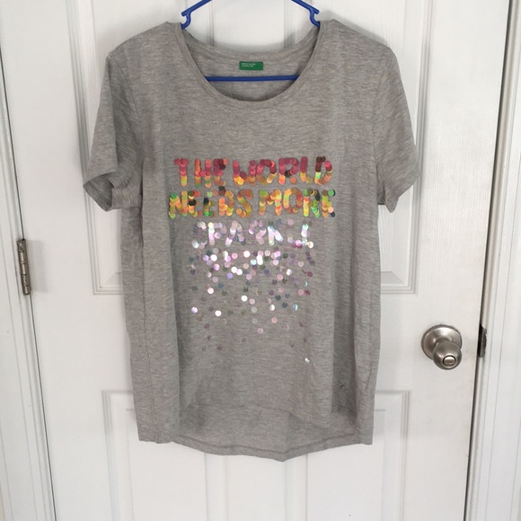 United Colors Of Benetton Tops - United Colors of Benetton Gray T-Shirt